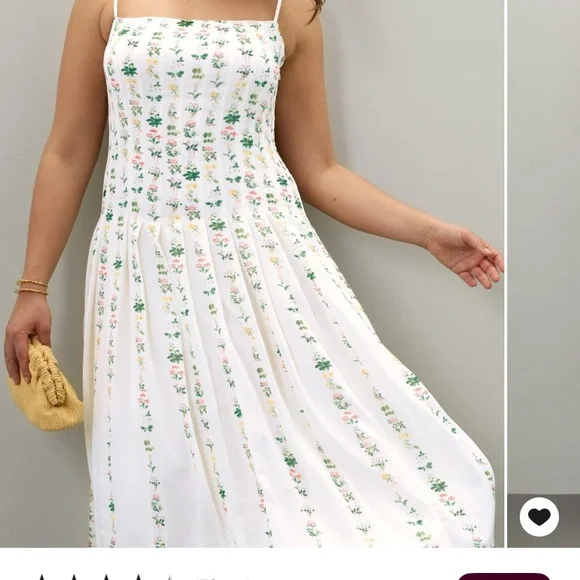 Adam Lippes Floral Pleated Midi Dress - Picture 5 of 10